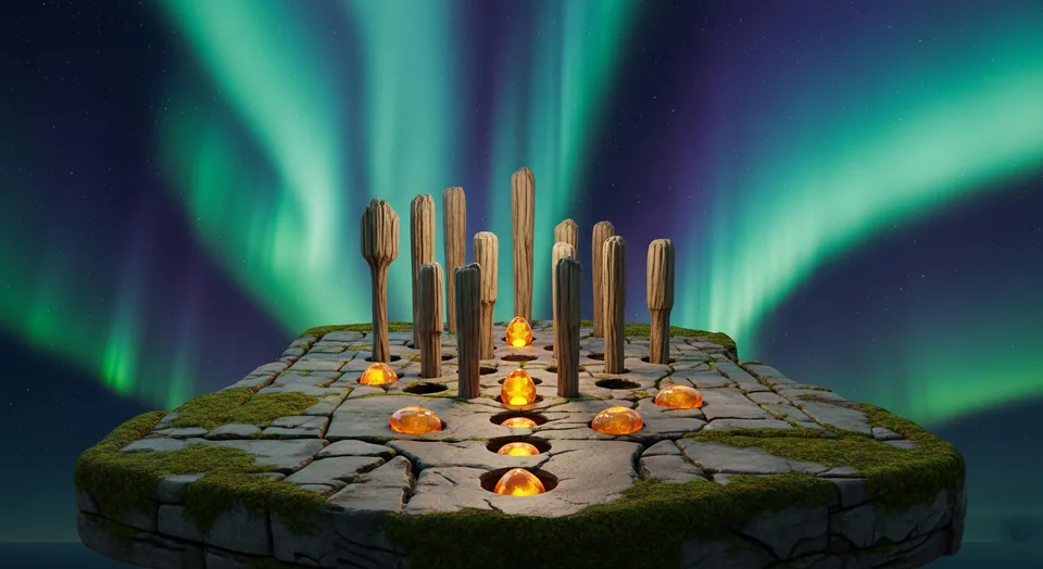 Cliff Drop game — plinko board of mossy stone and wooden pegs